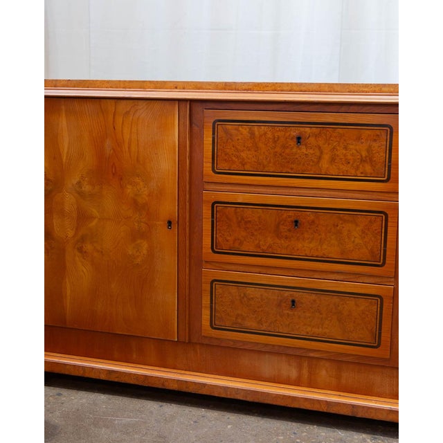 Art Deco Swedish Burl Wood Sideboard, C. 1930s For Sale In Columbus - Image 6 of 16