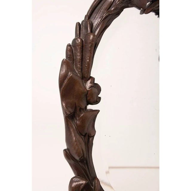 French Art Nouveau Bronze Table Top Mirror W/ Nude Female -C.1920s For Sale - Image 4 of 9