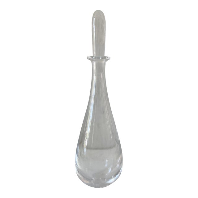 Vintage Mid Century Vicke Lindstrand for Orrefors Teardrop Shaped Small Decantor For Sale