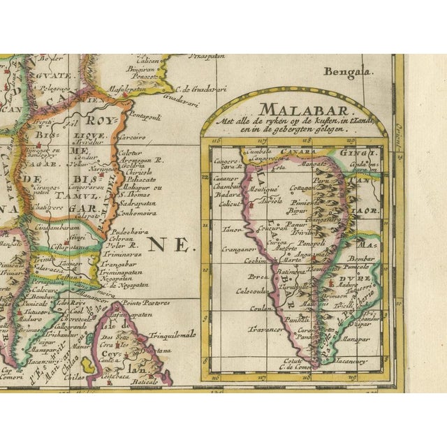 Map of Southern India and Malabar with Inset Map from Sanson, 1705 For Sale - Image 3 of 10