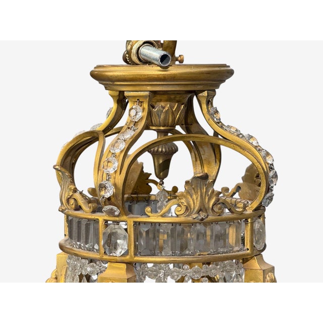 19th Century Louis XVI Style, Chandelier, Dore Bronze, Crystal, France For Sale In New York - Image 6 of 11
