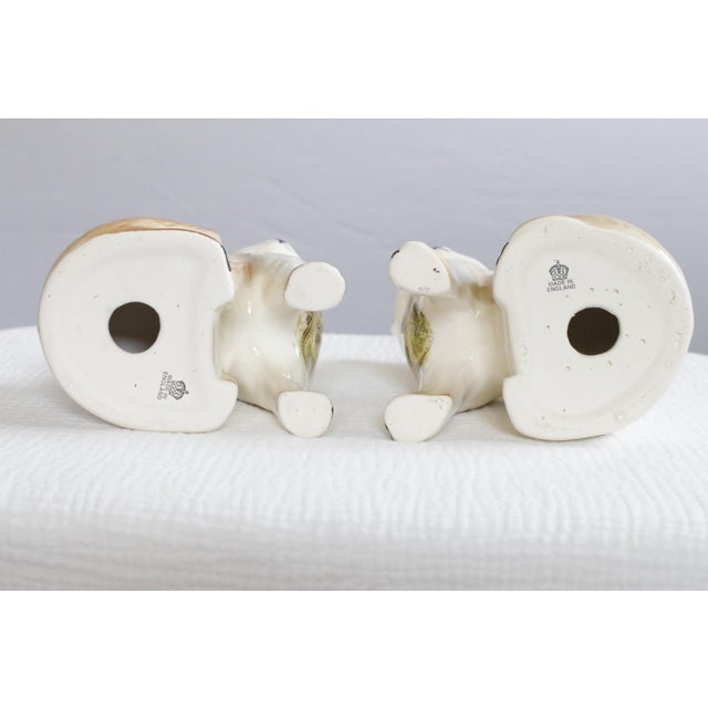 Pair of Staffordshire English Porcelain Cats With Painted Pheasants For Sale - Image 10 of 15