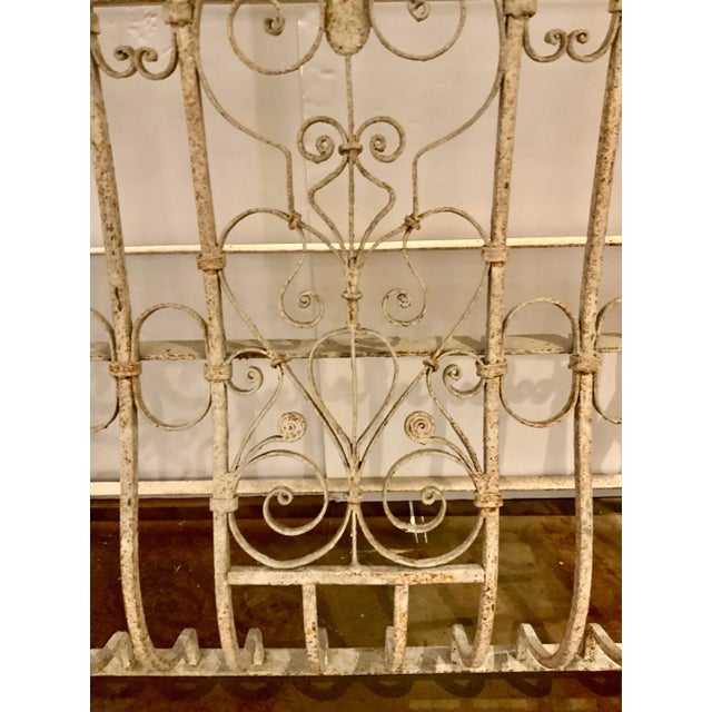 Vintage Antique White Finished Iron Faux Bois Console Table For Sale In Atlanta - Image 6 of 7