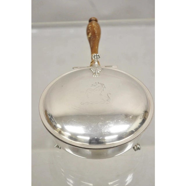 Sheffield Vintage Epc Sheffield English Victorian Silver Plated Hinged Lid Silent Butler For Sale - Image 4 of 12
