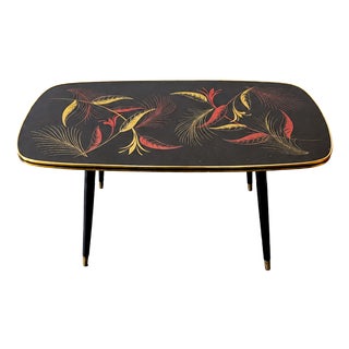 Vintage Rectangular Formica Coffee Table with Botanical Motif, 1950s For Sale