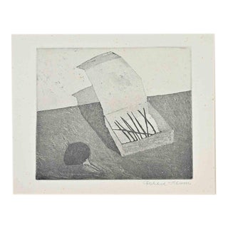 Eberhard Schlotter, Still Life with Matchbox, 1970s, Etching For Sale