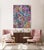 This vibrant painting was created with oil paints in a a palette of pink, greens, yellow, red, violet, and sienna. The...