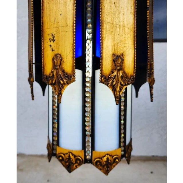 Spanish Mid Century Spanish Pendant Light Chandelier For Sale - Image 3 of 12