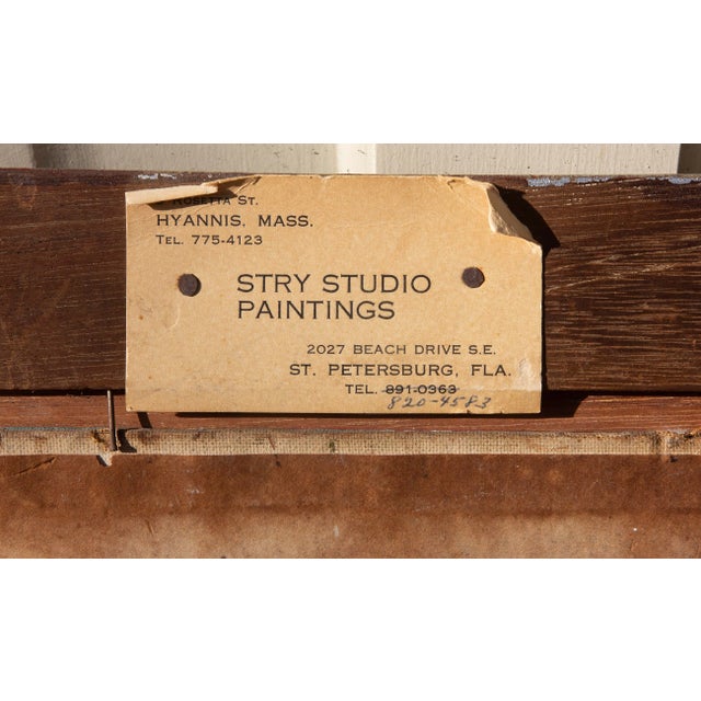 Early Florida Painting "Spanish Garden" St. Augustine by Eric Stry Circa 1950 For Sale In Rochester - Image 6 of 6