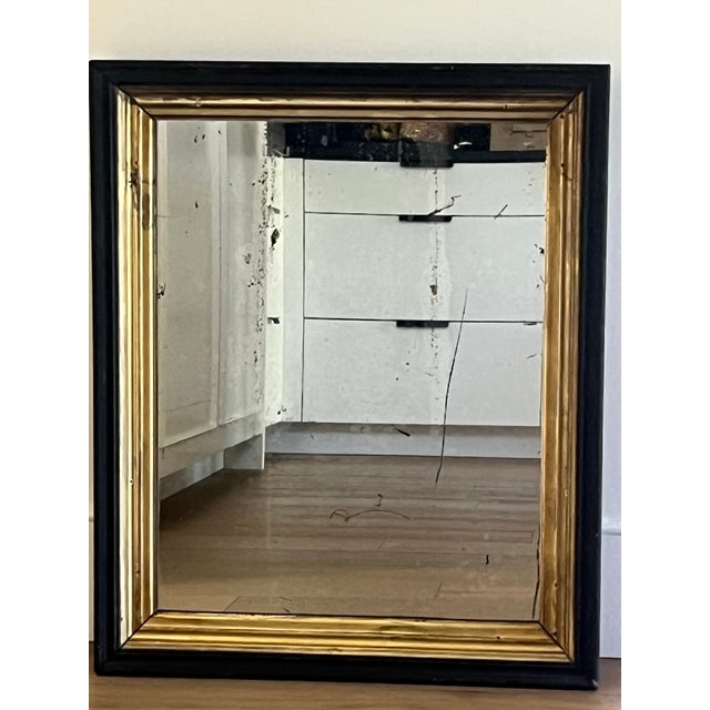 Early 20th Century Black & Giltwood Mirror With Foxed Glass For Sale - Image 11 of 12