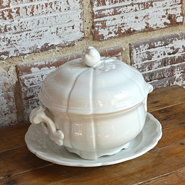 French White Stoneware Tureen Chairish