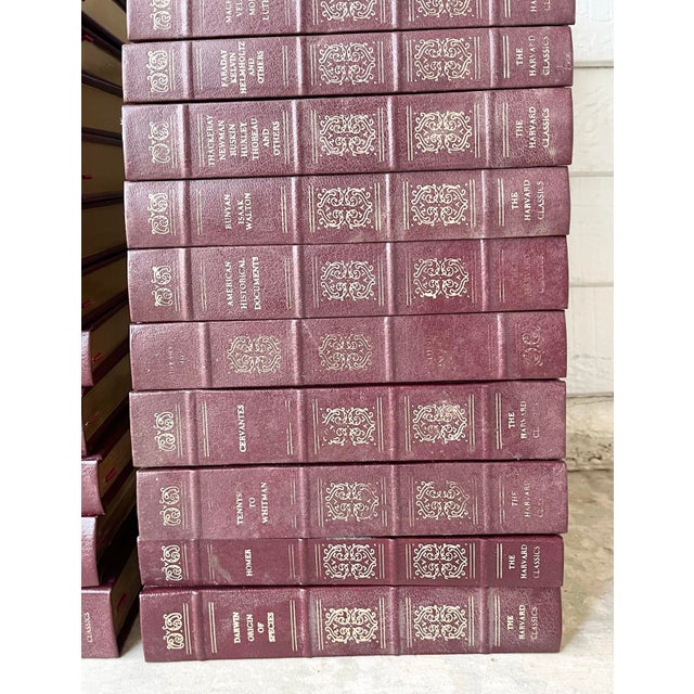 1980s Vintage 39-Book Set the Harvard Classics, Burgundy Leather & Gold Gilding For Sale - Image 9 of 12