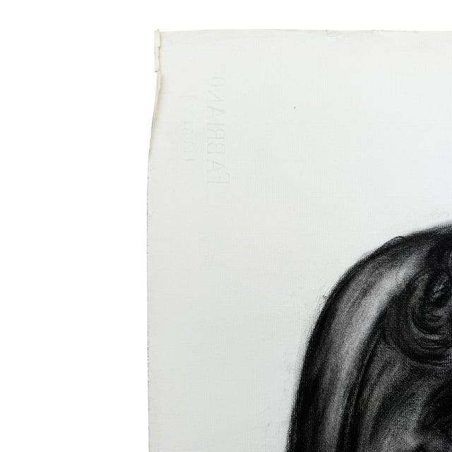 Mid 20th Century Vintage Charcoal Portrait Drawing of a Woman With Headband and Swept Curls For Sale - Image 5 of 11