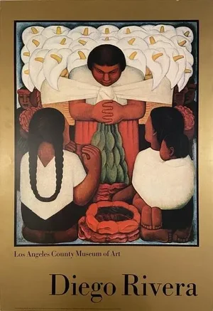 Diego Rivera, Los Angeles Musuem of Art, "Flower Day, 1925" Lithographic Poster, 1986