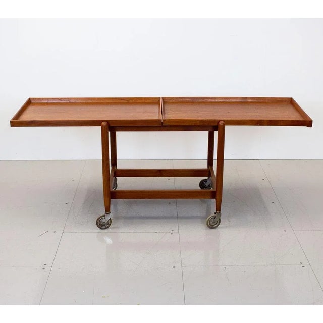 Danish Teak Serving Trolley attributed to Poul Hundevad for Hundevad & Co., 1960s For Sale - Image 10 of 11