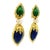 A dramatic pair of French-made pendant ear clips by Spritzer & Fuhrmann, crafted in 18K yellow gold with richly saturated...