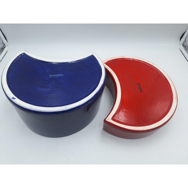 Vintage V-Bol Vases in Glazed Clay by Zaven for Zanotta, 1990s, Set of 2 For Sale - Image 13 of 15