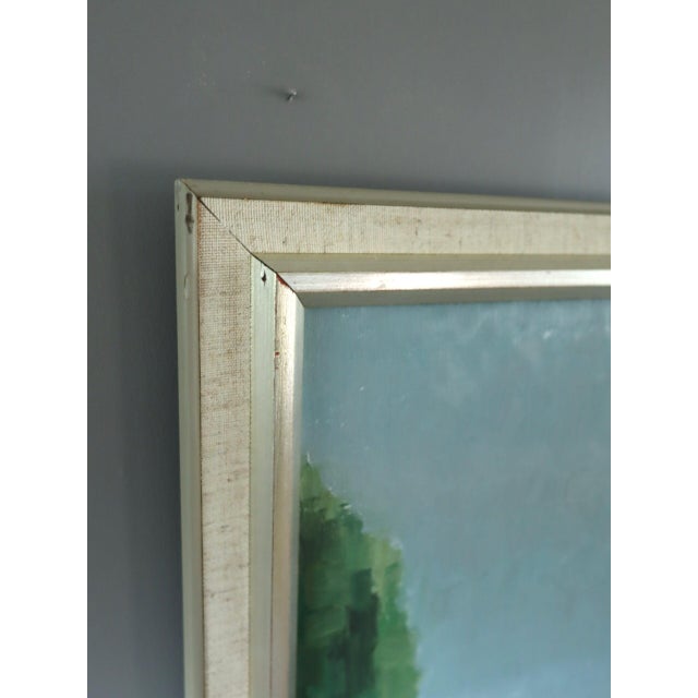 Mid-Century Modern 'Coastal Quietude' Vintage Swedish Landscape Oil Painting, Framed For Sale - Image 6 of 11