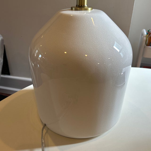 Ralph Lauren Ralph Lauren Large White Ceramic Table Lamp For Sale - Image 4 of 6