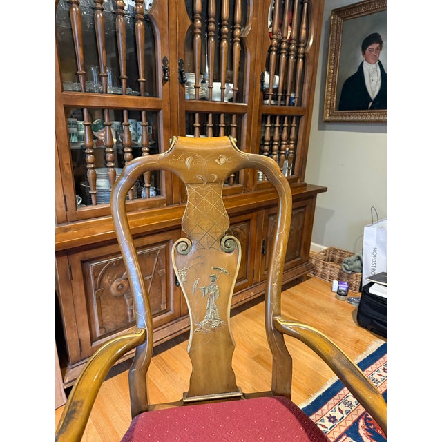 1960s Chinoiserie Style Dining Table With 6 Karges Chairs For Sale In Portland, OR - Image 6 of 9