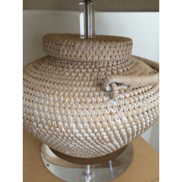 Richard Lindley Rattan Basket Lamp Chairish