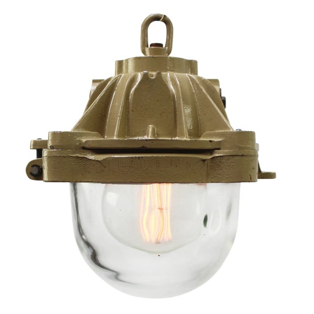 Industrial Vintage Industrial French Cast Iron Pendant Lamp by Mapelec Amiens, 1966 For Sale - Image 3 of 6