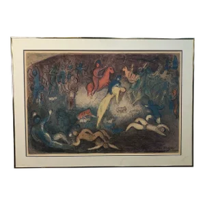 Marc Chagall Poster from 1970s, Framed