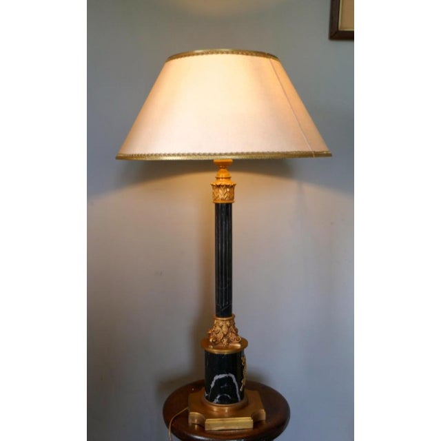 Large Marble Corinthian Column Table Lamp, 1910s For Sale - Image 9 of 13