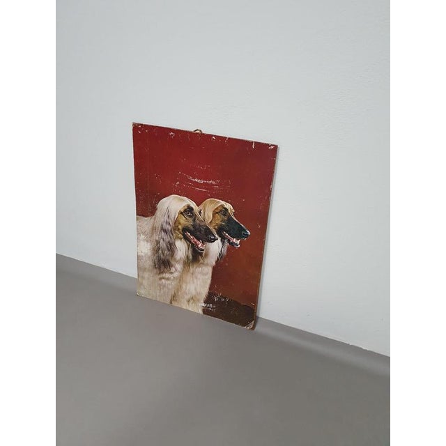 Afghan Dogs Sign in Metal, 1970s, in Good conditions. Designed 1970 to 1979