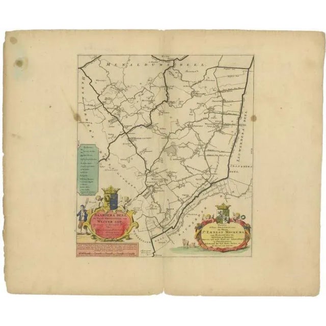 Early 18th Century Antique Map of the Baarderadeel Township, 1718 For Sale - Image 5 of 5