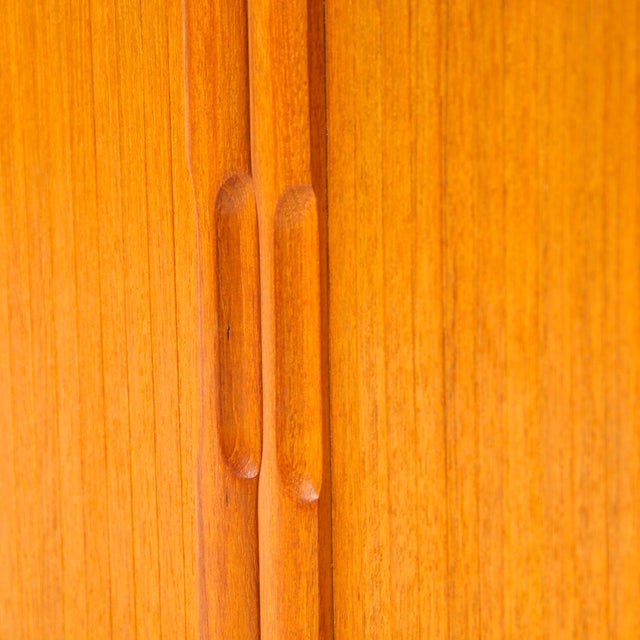 Vintage MCM Teak Wall Cabinet Kalmar Small Tambour Sliding Door Shelf Made in Thailand For Sale - Image 12 of 13