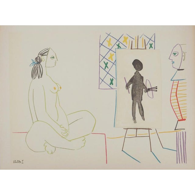 Pablo Picasso, The Costumed Painter and His Model, Lithograph For Sale - Image 6 of 6