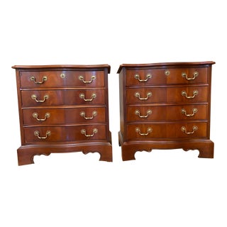 Late 20th Century Pair of Lexington 4-Drawer Nightstands For Sale