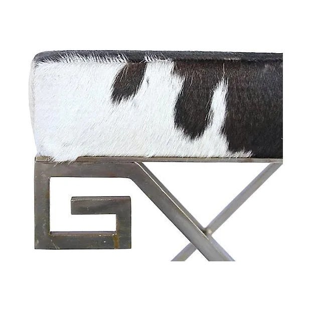 Jean Michel Frank Adolphe Chanaux Pair of Jean Michel Frank-Style Hide Benches For Sale - Image 4 of 4