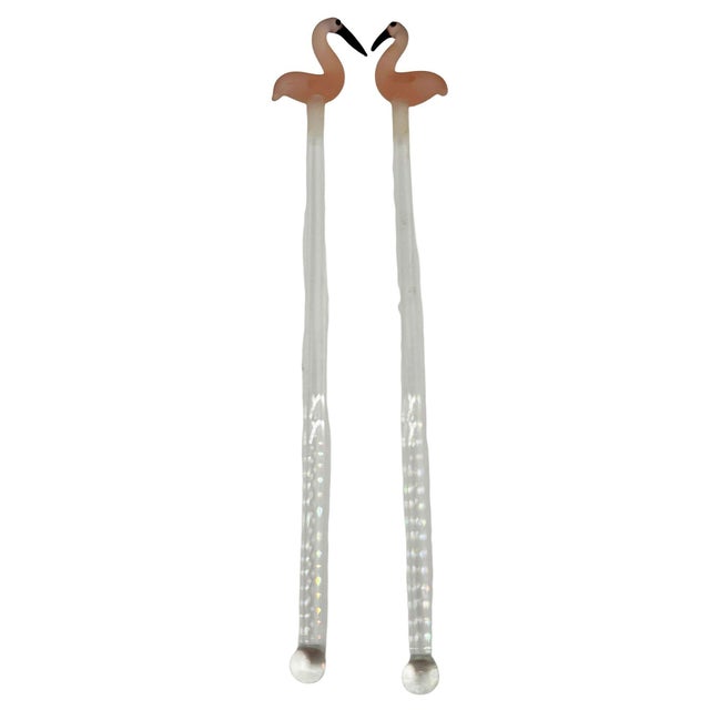 1980s 21 Piece Mid-Century Tropical Hula Girl & Flamingo Cocktail Swizzle Sticks For Sale - Image 11 of 18