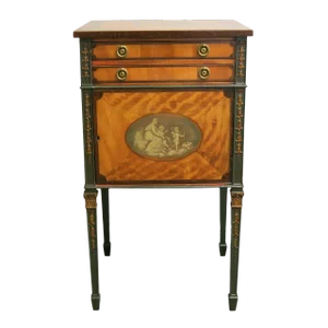 Late 18th Century English George III Painted Satinwood Side Cabinet