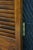 Pair Mid-Century Chinoiserie Elm Louvered Double Bi Fold Doors Brass Shou Pulls For Sale - Image 12 of 18