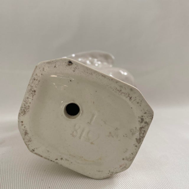 Ceramic Vintage White Glazed Ceramic Parrot For Sale - Image 7 of 9