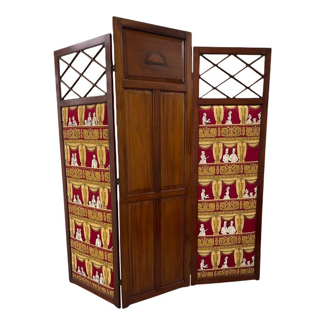 Fornasetti 19th C. Mahogany Inlaid Dressing Screen Chairish