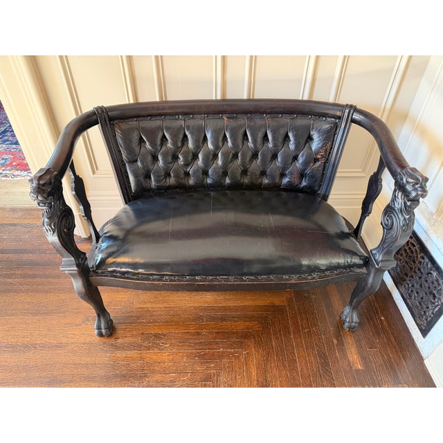 Victorian Late 19th Century Victorian Lion-Head Settee For Sale - Image 3 of 7