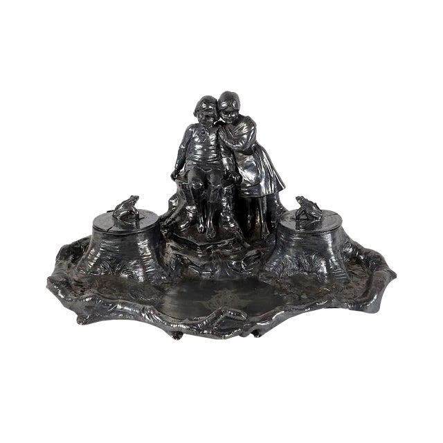 Art Nouveau Inkwell in Pewter, 1900 For Sale