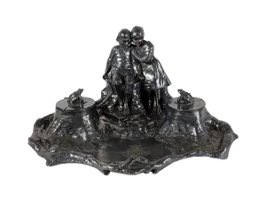Art Nouveau Inkwell in Pewter, 1900
