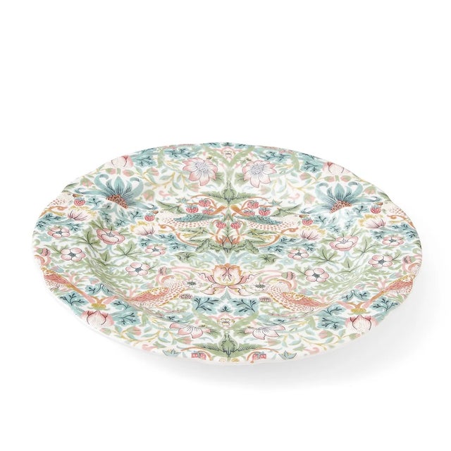 2020s Spode Morris & Co. Strawberry Thief 12" Round Serving Tray with Scalloped Edge For Sale - Image 5 of 7
