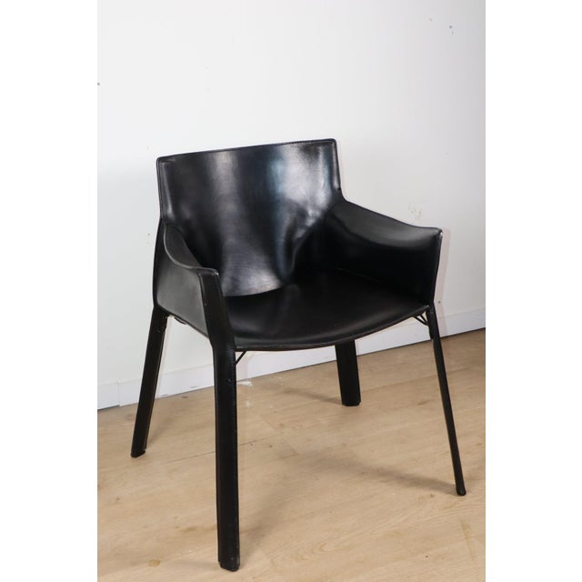 Vintage Black Leather Armchair, 1980s For Sale - Image 13 of 18