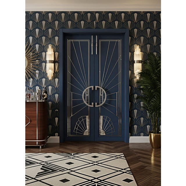 Art Deco Geometric Drawer Pulls in Chrome-Plated Metal, 1920s, Set of 2 For Sale - Image 7 of 10