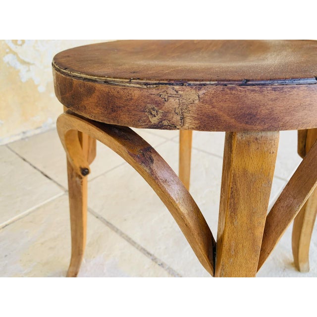 Vintage Bentwood Stool from Baumann, 1950s For Sale - Image 9 of 18