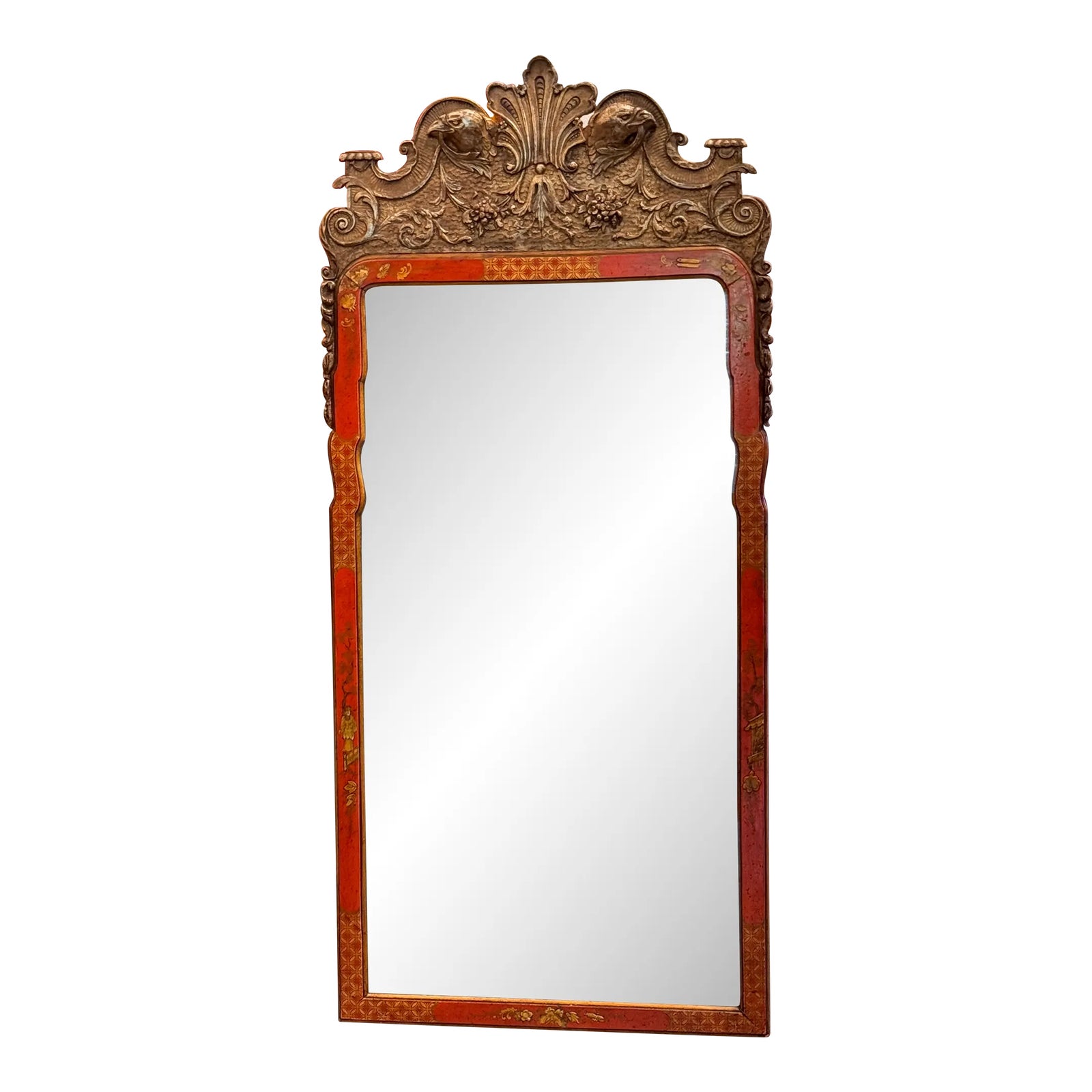 19th Century Queen Anne Style Chinoiserie Mirror Chairish