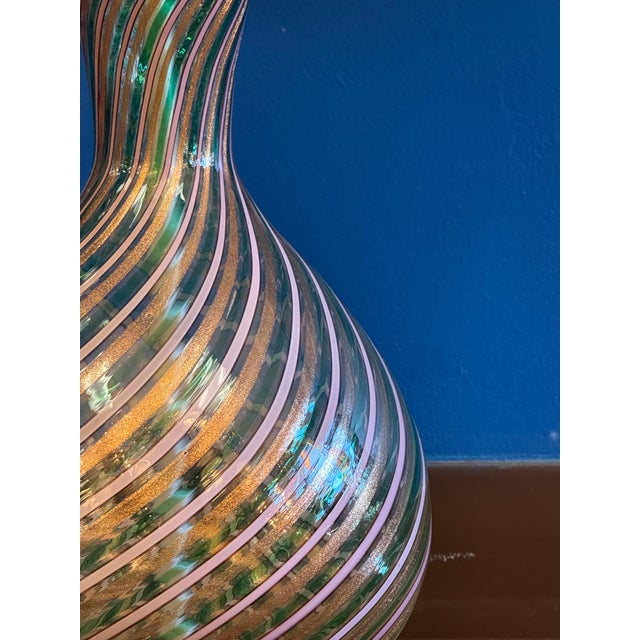 Pink 1970s Pair of Dino Martens Murano Glass Lamps For Sale - Image 8 of 9