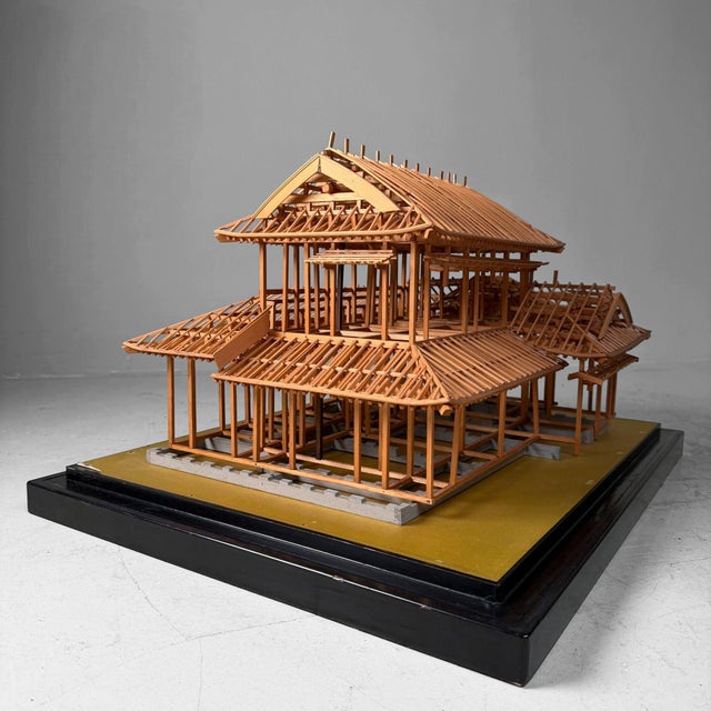 Japanese Architectural Scale Model in Glass Display Case, 1950s For Sale - Image 17 of 18