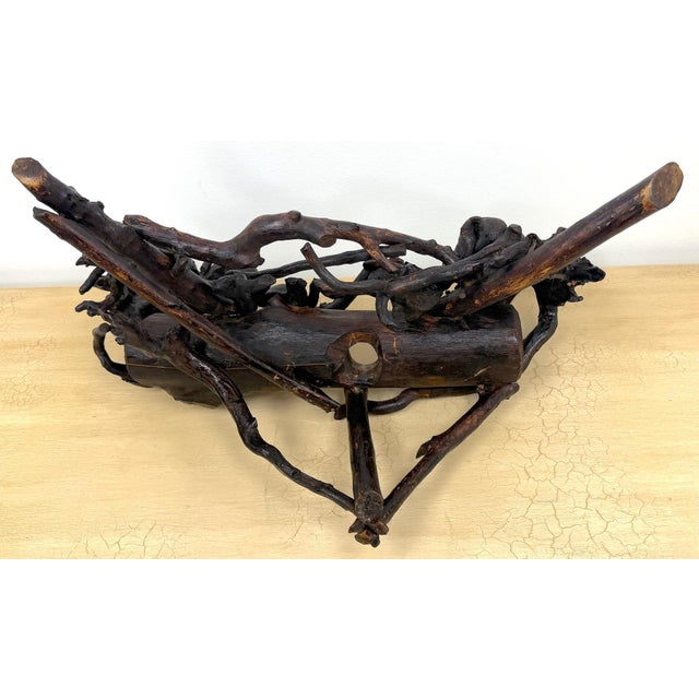 Monumental Chinese Rootwood (Burl) Daoist Sage with Attendants, Late Qing For Sale - Image 9 of 18